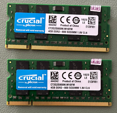 Crucial 8gb ddr2 sdram - (2x4gb),