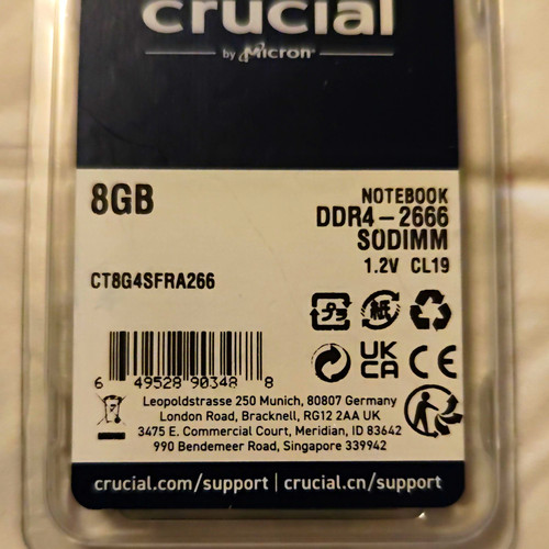 Crucial 8gb ddr4 - 8gb, ddr4-2666