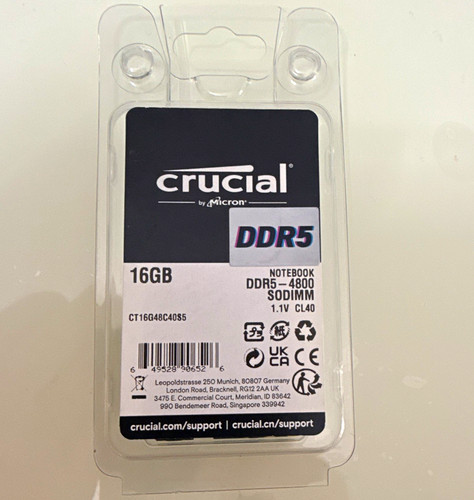 Crucial 16gb ddr5 dimm - 16gb, so-dimm
