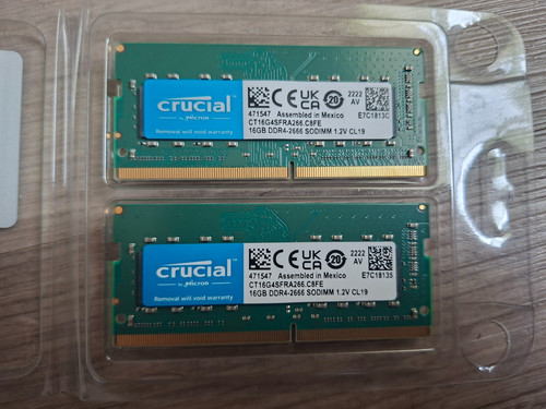 Kit 32gb crucial 16gb - crucial,