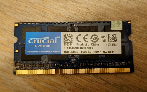 Crucial 8gb ddr3l - ddr3l-1600, sodimm