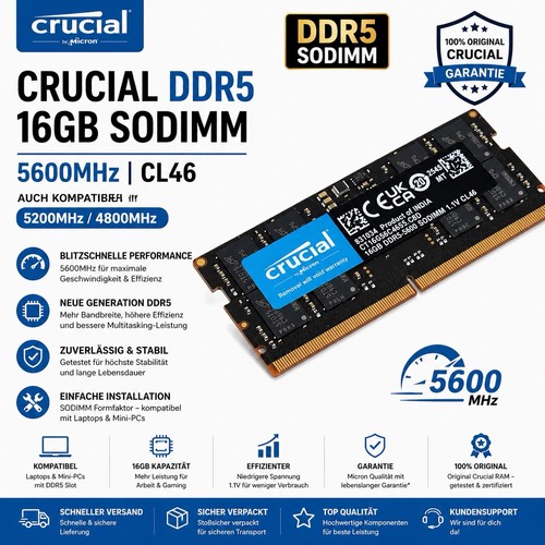 Crucial ddr5 ram 16gb 5600mhz - crucial,
