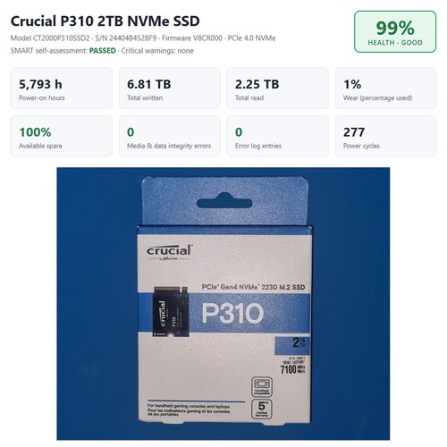 Crucial p310 2tb 2230 nvme - crucial,