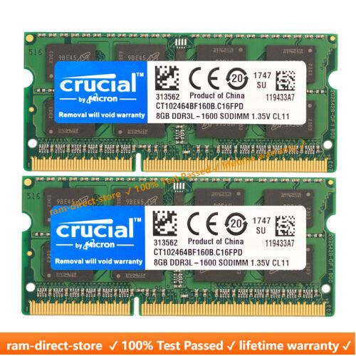 Crucial ddr3l 16gb 1600 - 16gb, 8gb