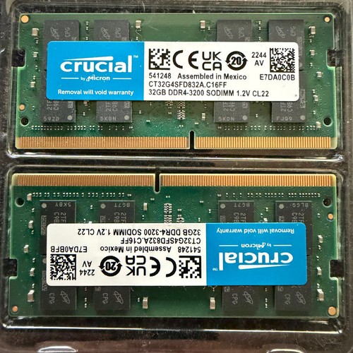 Crucial 64gb kit - kit, (2x32gb)