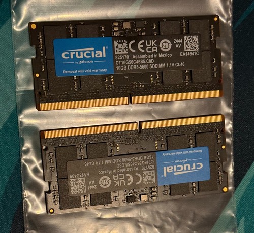 Crucial 32gb kit 2x16gb - 2x16gb, ddr5