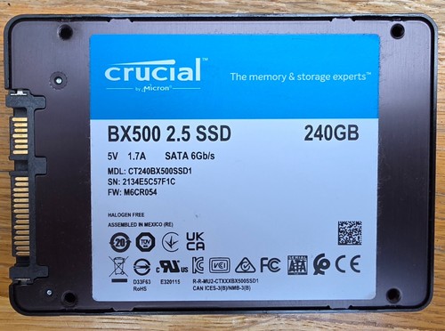 Crucial bx500 240gb - 3d, nand
